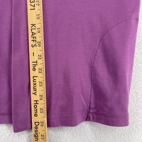 LL BEAN Cardigan Womens LP Petite Jersey Open Front Supima Cotton Purple - Picture 13 of 14